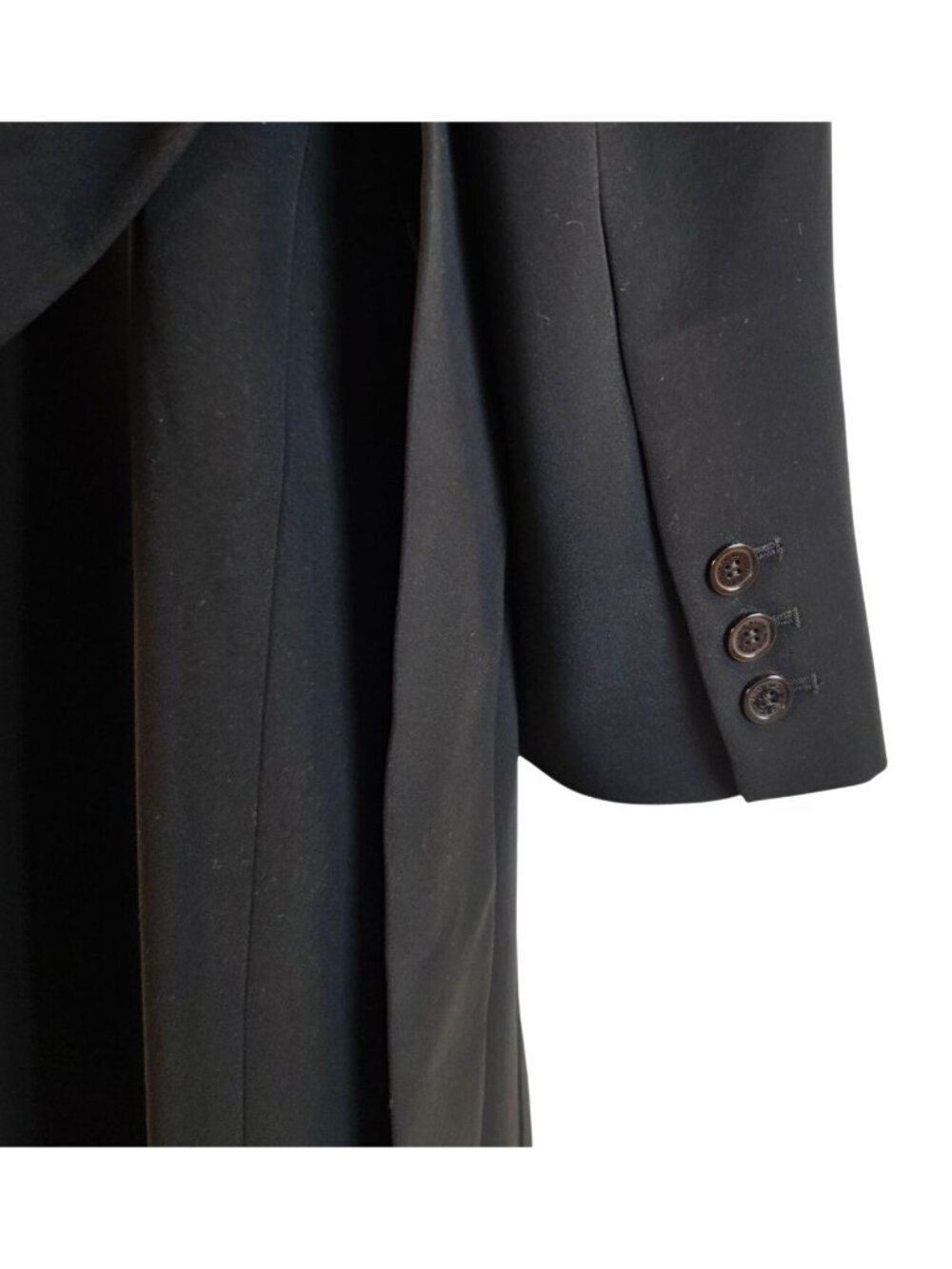 Anne Klein Black Belted Long Coat Women Size 6 Single Breasted Dress Coat - Picture 3 of 9